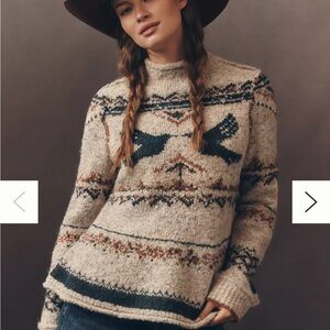 Pilcro Long-Sleeve Mock-Neck Bird Sweater - NWT